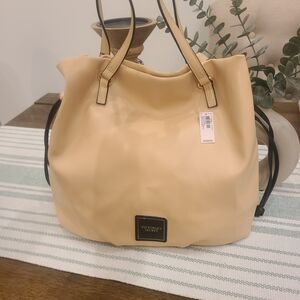Brand NWT!!Victoria's Secret Tan Tote with Black Trim